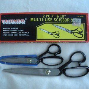 Scissor Set Keen Cutting Edge Scissors by Triumph - Multi Use 7 Inch + 10 Inch